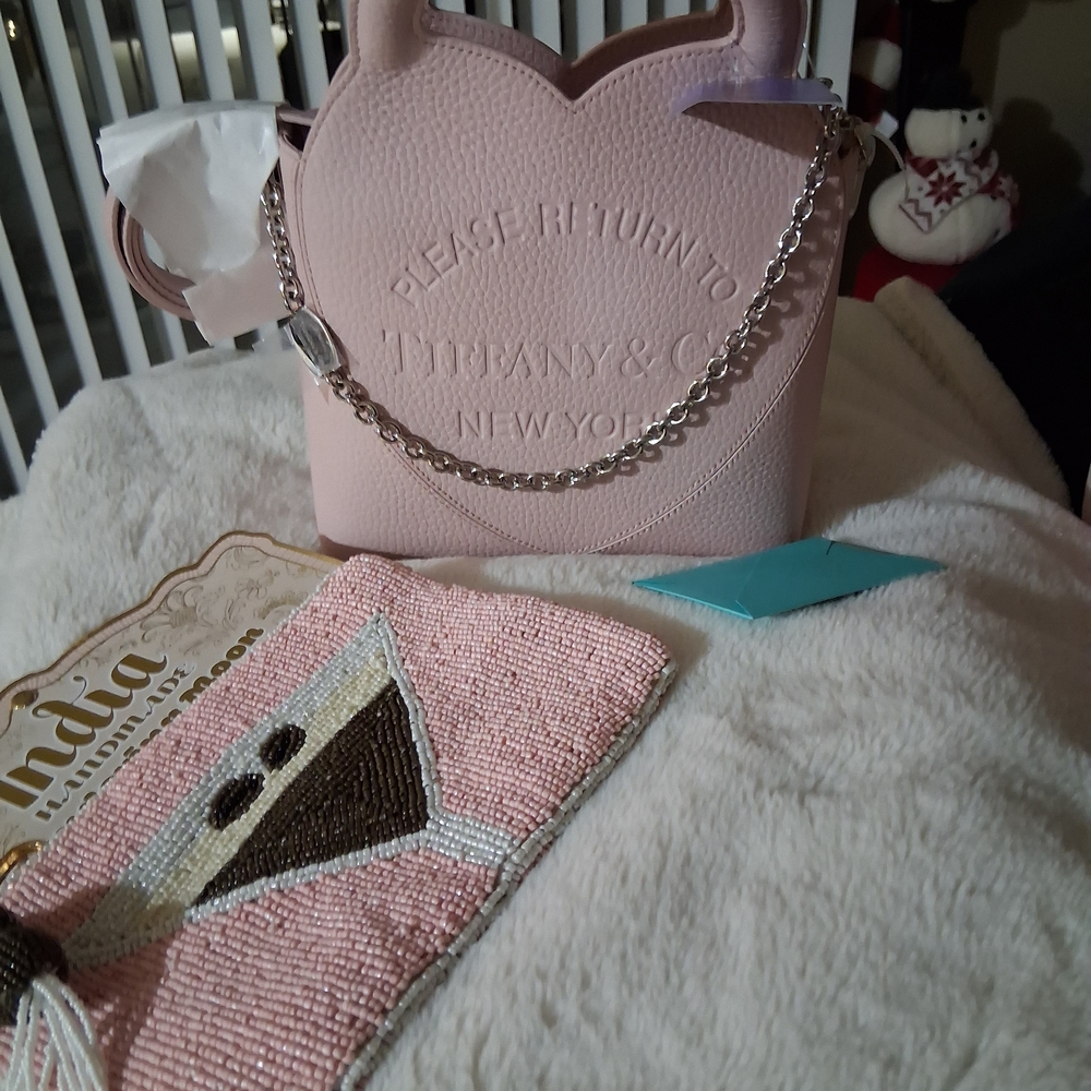 Tiffany & Co. Pink Leather Small Women's Tote Bag NWT - Picture 8 of 8